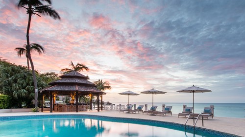 exterior view of blue waters Antigua